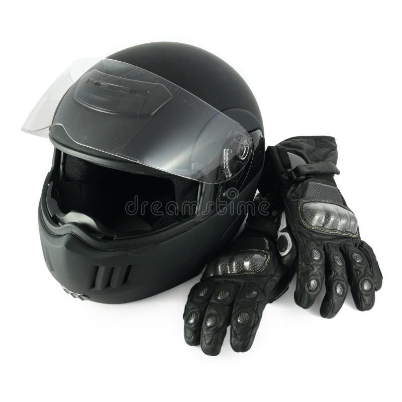 Motorradsturzhelm und -handschuhe Motorradsturzhelm und -handschuhe