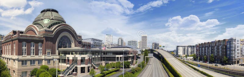 Motorvägar till staden av Tacoma Washington royaltyfri foto Motorvägar till staden av Tacoma Washington royaltyfri foto