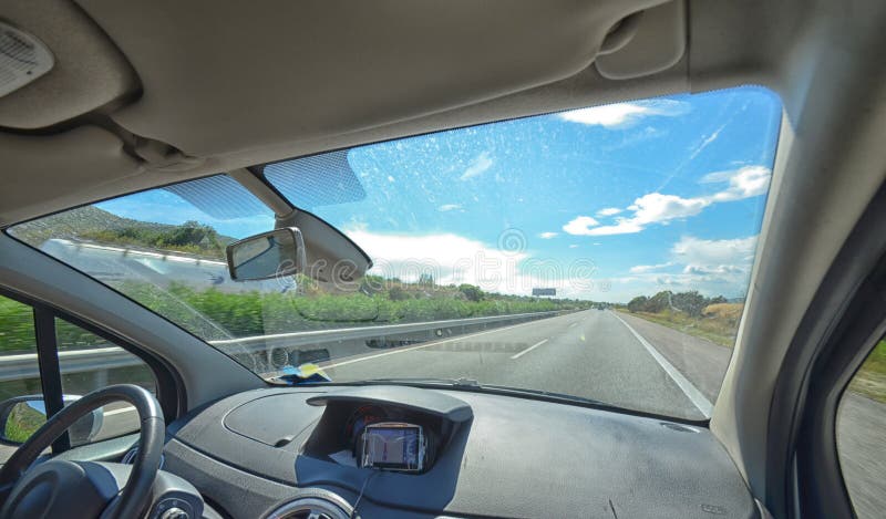 Motorway from inside the car