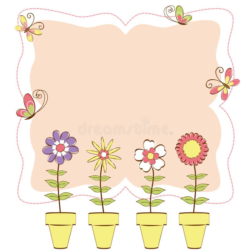 Motyla karciana kolorowa kwiecista powitania wiosna ilustracja wektor