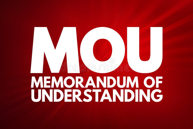 MOU - Memorandum Of Understanding acronym, business concept background. Memorandum understanding illustrations