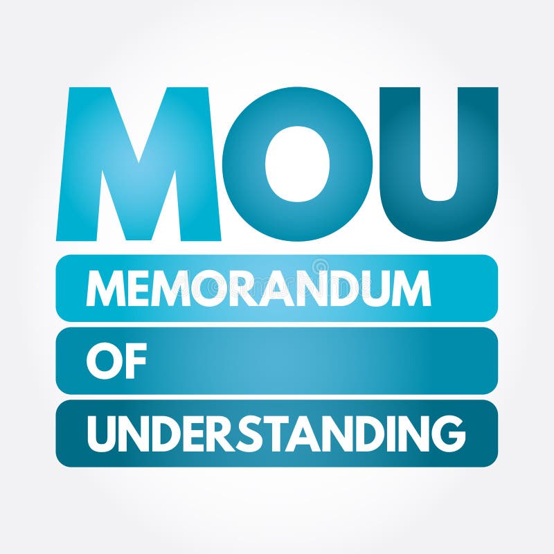 MOU - Memorandum Of Understanding acronym, business concept background. Memorandum understanding illustrations