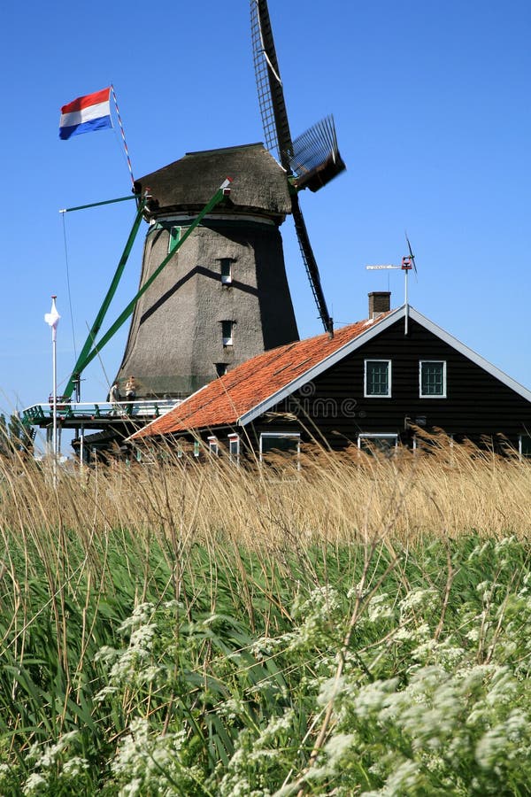 Moulin à vent dans Zaanse Schans photographie stock libre de droits Moulin à vent dans Zaanse Schans photographie stock libre de droits