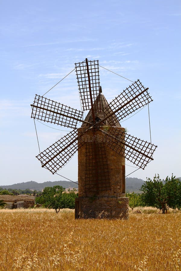 Typical windmill on the Island of Mallorca, Spain. Typical windmill on the Island of Mallorca, Spain