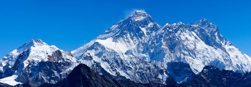 Mount Everest with Lhotse and Pumori