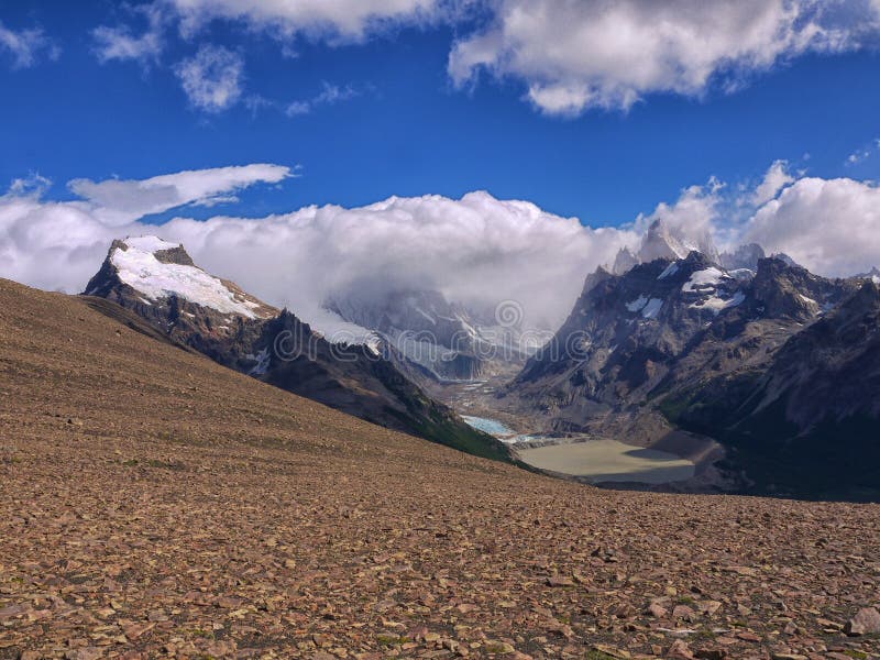 Into the Harsh Land of Rocks and Ice in Patagonia Stock Image - Image ...
