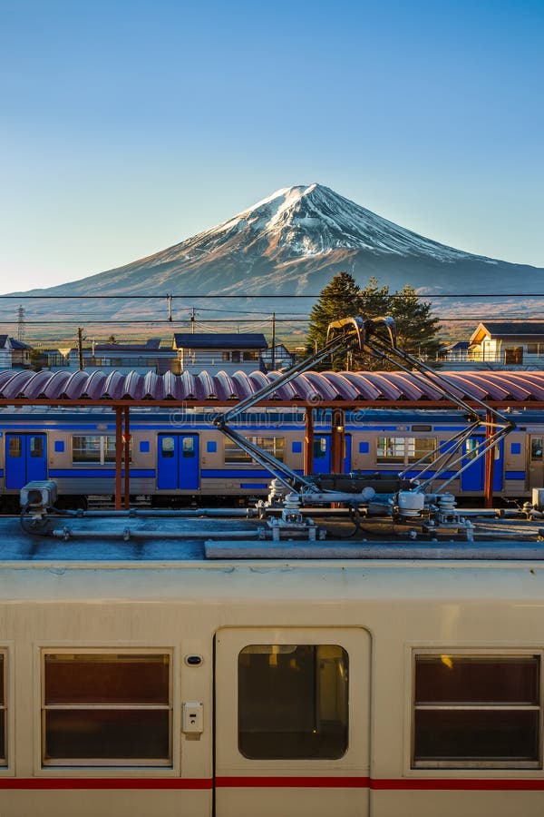 Kawaguchiko Station and Fuji Mountain. Editorial Stock Image - Image of ...