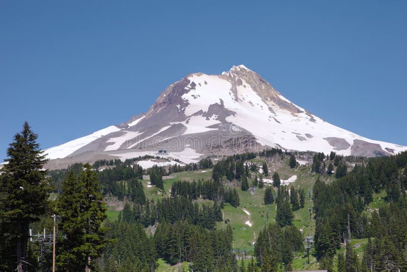 Mount Hood, Pacific Northwest Highest Peak. Stock Photo Image of