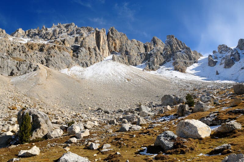 Mount Latemar in the Alps, Italy