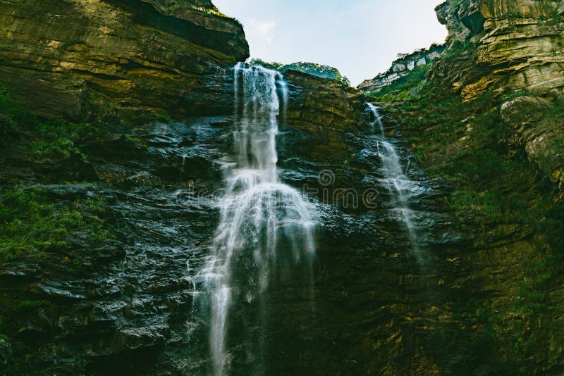 Lushan Waterfalls Stock Photo Image Of Chute Waterfall 76039634