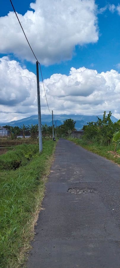 Mount Merapi & x28;peak height 2,930 stock photography