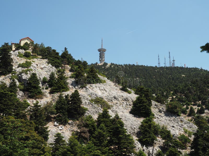 Mount Parnitha National Park, Greece - Bafi refuge - telecommunications tower
