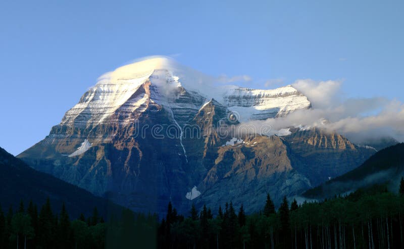 Mount Robson the Highest Peak in the Canadian Rocky Mountains royalty free stock image