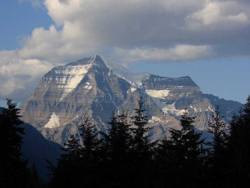 Mount Robson in the Rockies stock images