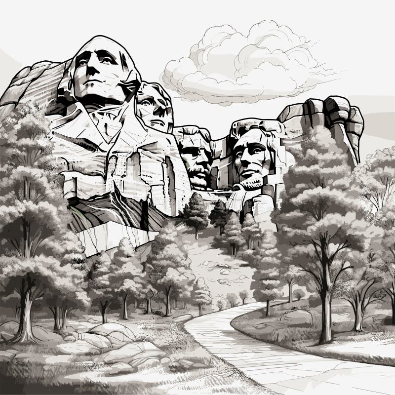 Hand Draw Picture Mount Rushmore Stock Illustration 97870163  Shutterstock