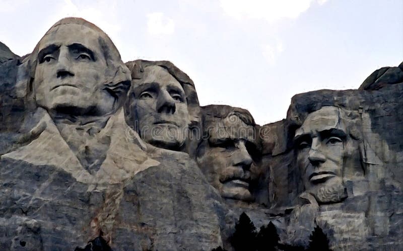 Mount Rushmore - президенты держателя Крася влажная акварель на бумаге Наивнонатуралистическое искусство Акварель чертежа на бума стоковая фотография Mount Rushmore - президенты держателя Крася влажная акварель на бумаге Наивнонатуралистическое искусство Акварель чертежа на бума стоковая фотография