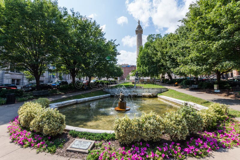Mount Vernon Place Park in Baltimore, Maryland Stock Photo Image of