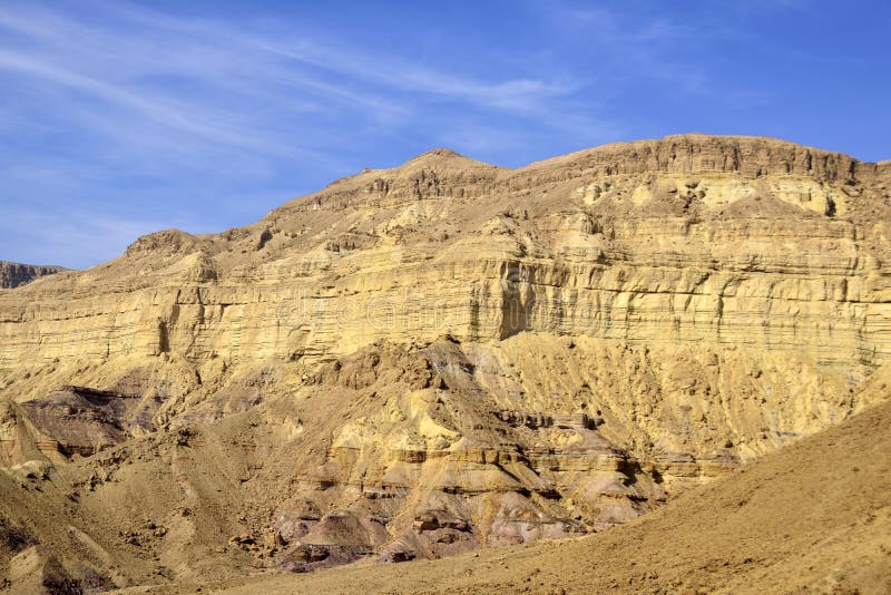 Mount wall of Small Crater in Negev desert.