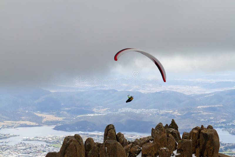 Mount Wellington paraglider