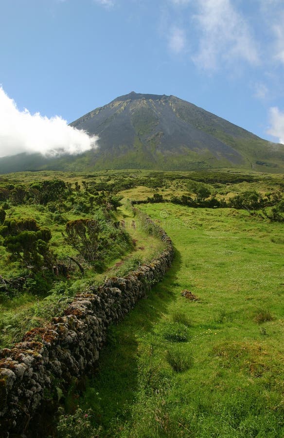 A view over the Pico mountain in the Azores islands.