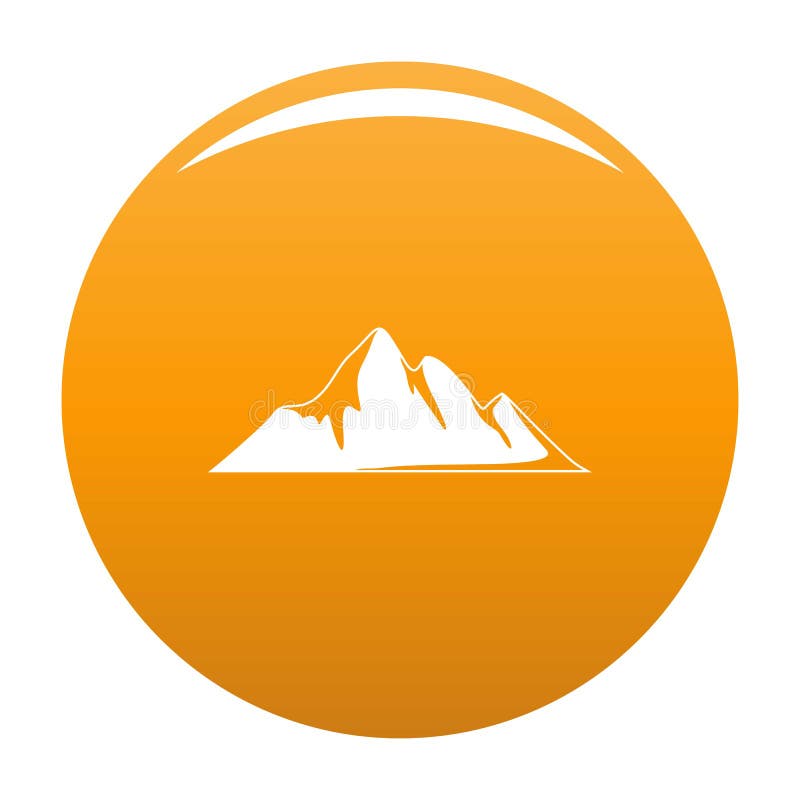 Mountain Adventure Icon Vector Orange Stock Vector Illustration of
