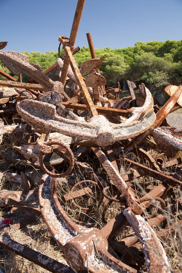 Mountain of anchors stock photo. Image of transport, tool 20963318