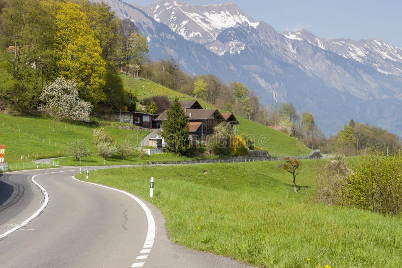 Mountain asphalt route - Switzerland.