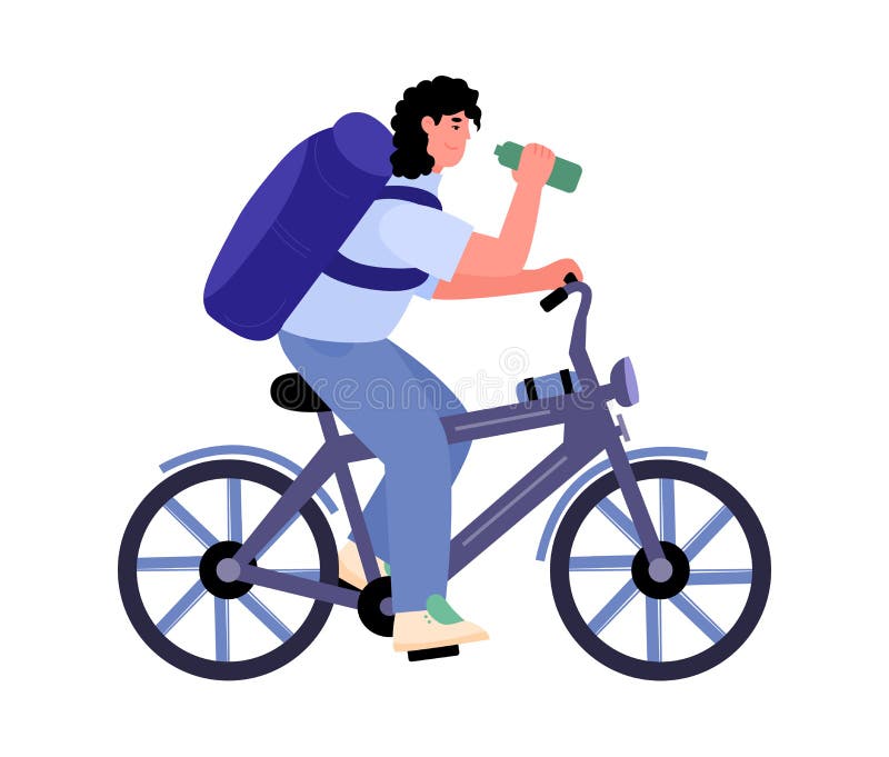 Mountain Bicycle Rider on Bike Trip, Flat Cartoon Vector Illustration Isolated. Stock Vector - Illustration of sightseeing, fitness: 221225494 Mountain Bicycle Rider on Bike Trip, Flat Cartoon Vector Illustration Isolated. Stock Vector - Illustration of sightseeing, fitness: 221225494