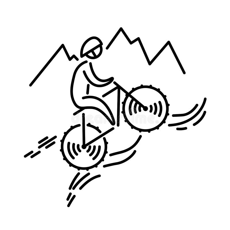 Mountain bike icon vector. Cycling. Bicycle. Thin line icon. royalty free illustration