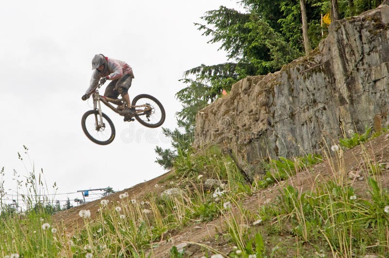 Mountain bike jumping stock photo. Image of mountain, jump 9904240