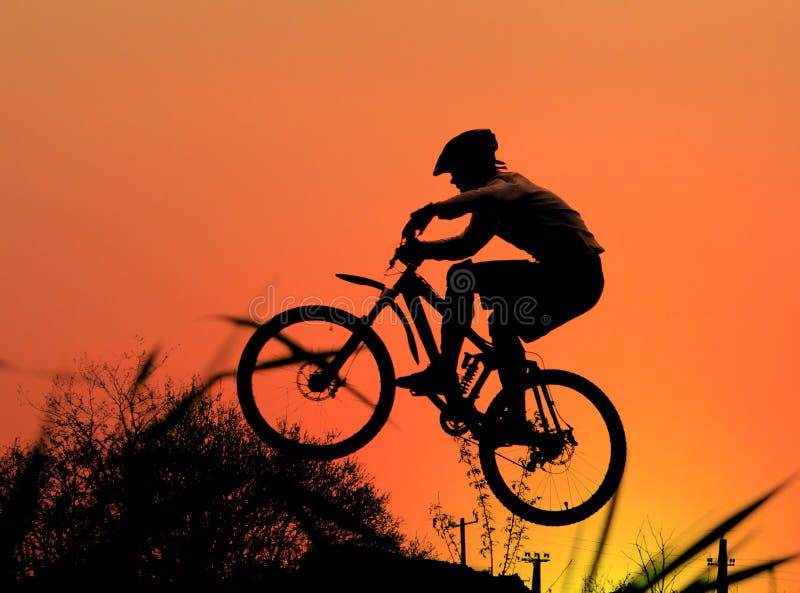 Jump with a mountain bike. Jump with a mountain bike