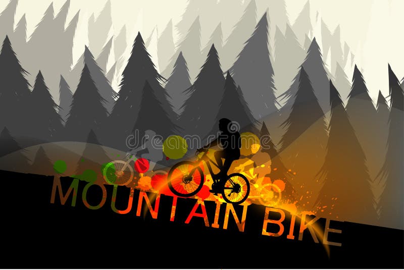 Mountain bike scene vector
