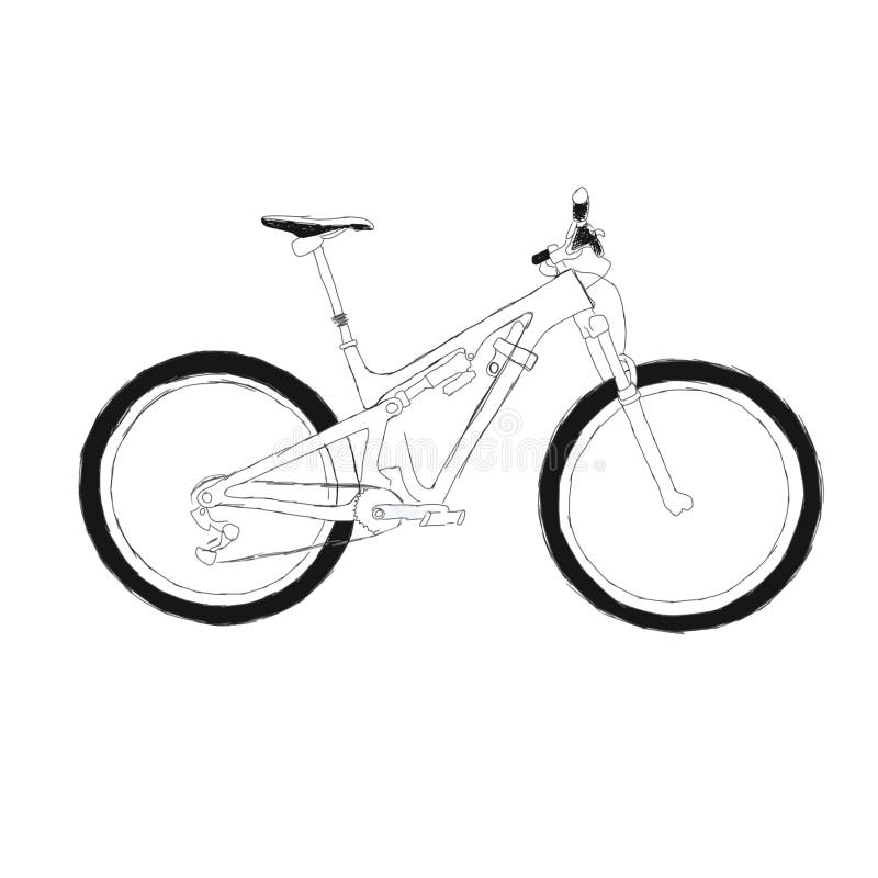 Mountain biker bike sketch contour Royalty Free Vector Image-gemektower.com.vn