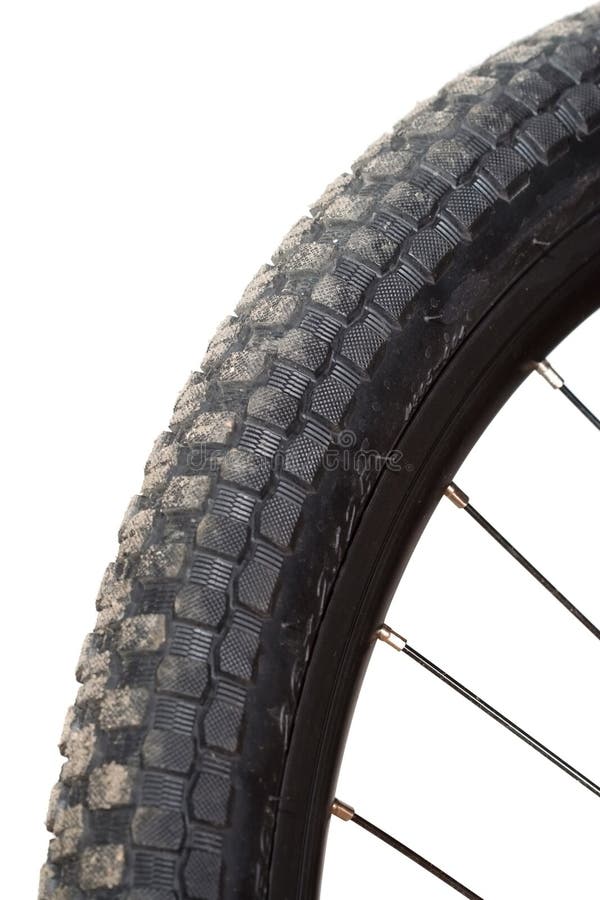 Bike Tire Print on Dry Mud Cracks Stock Image Image of background