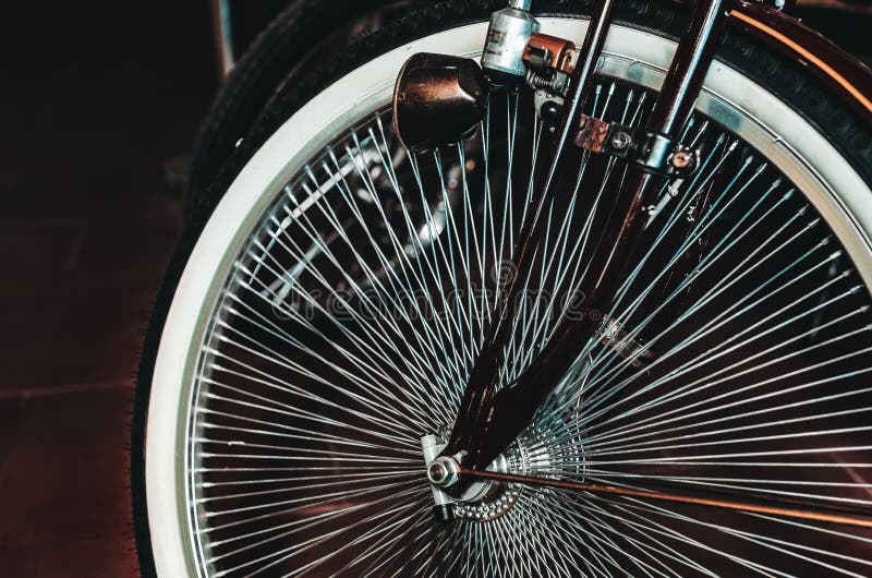 Mountain Bike Wheel with Frame Closeup Stock Image Image of traffic
