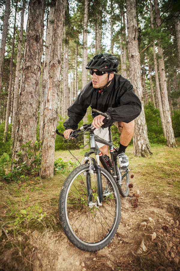 Mountain biker stock image. Image of helmet, outdoors - 26208463