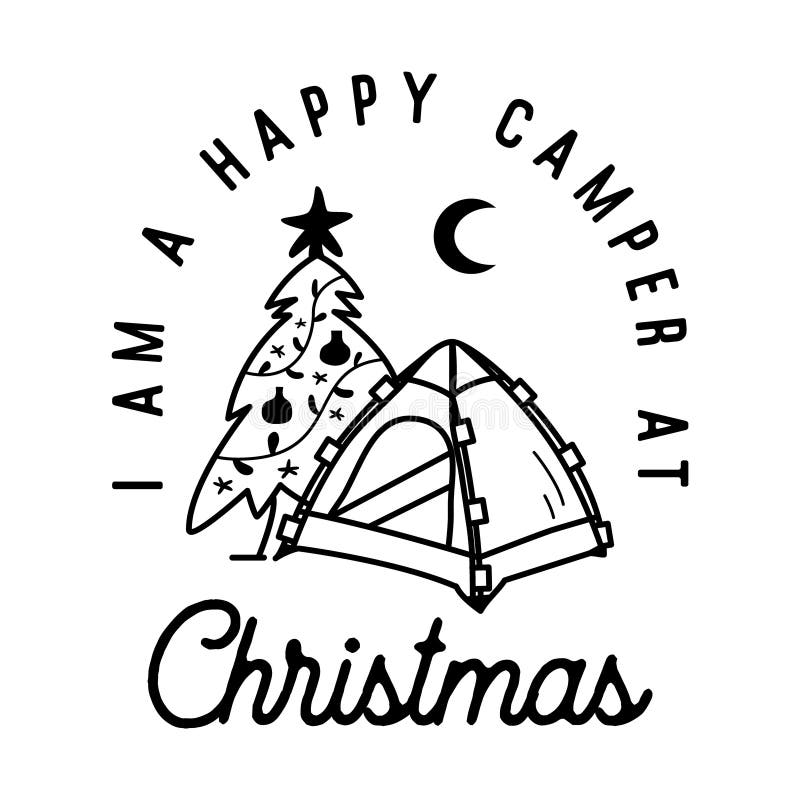 Happy camper - travel lettering inscription Vector Image