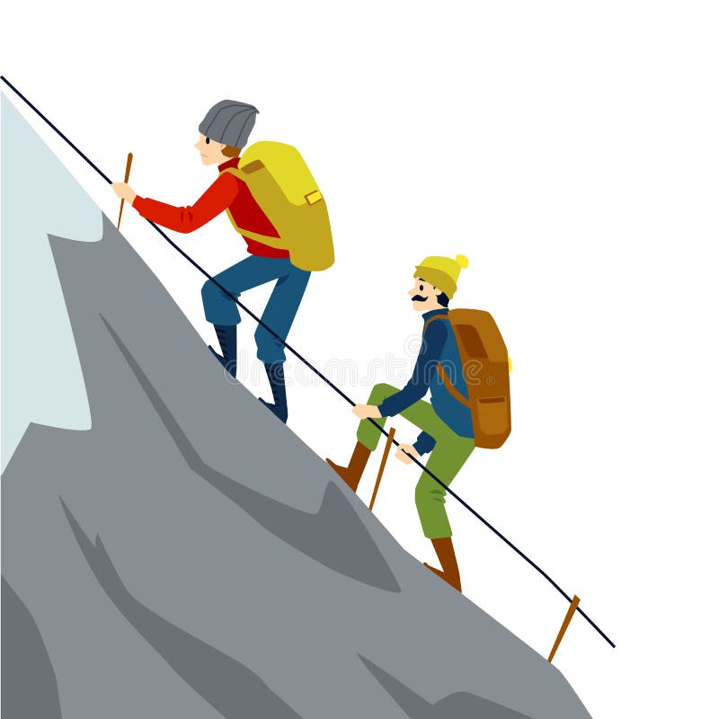 pix Mountain Climber Cartoon Image mountain climber couple climbing high