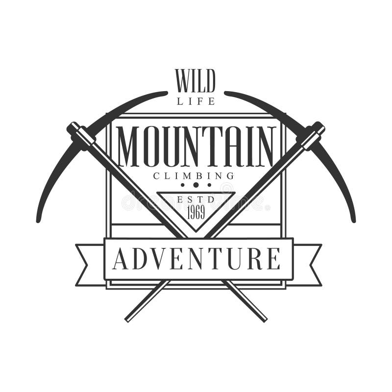 Mountain Climbing Adventure Logo. Mountain Hiking, Exploration Label ...