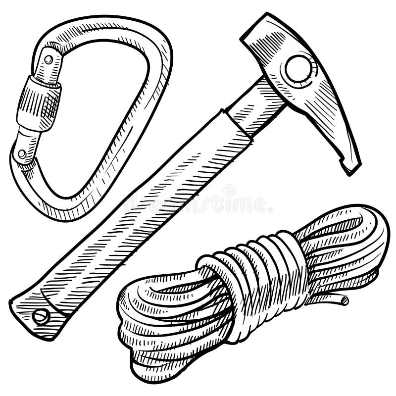 Mountain Climbing Equipment Drawing Stock Illustrations – 774