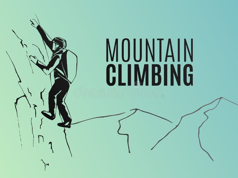 Mountain climbing poster stock illustration