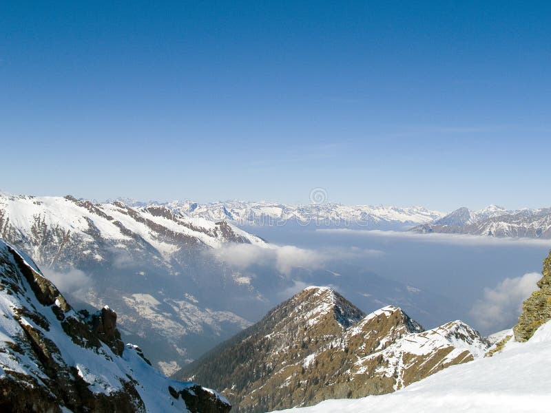 Mountain and clouds