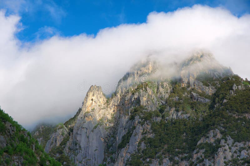 Mountain and clouds