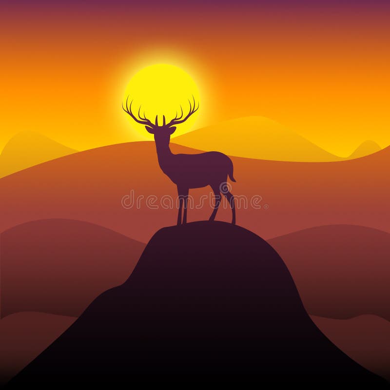 Mountain Deer Represents Wilderness Scenic