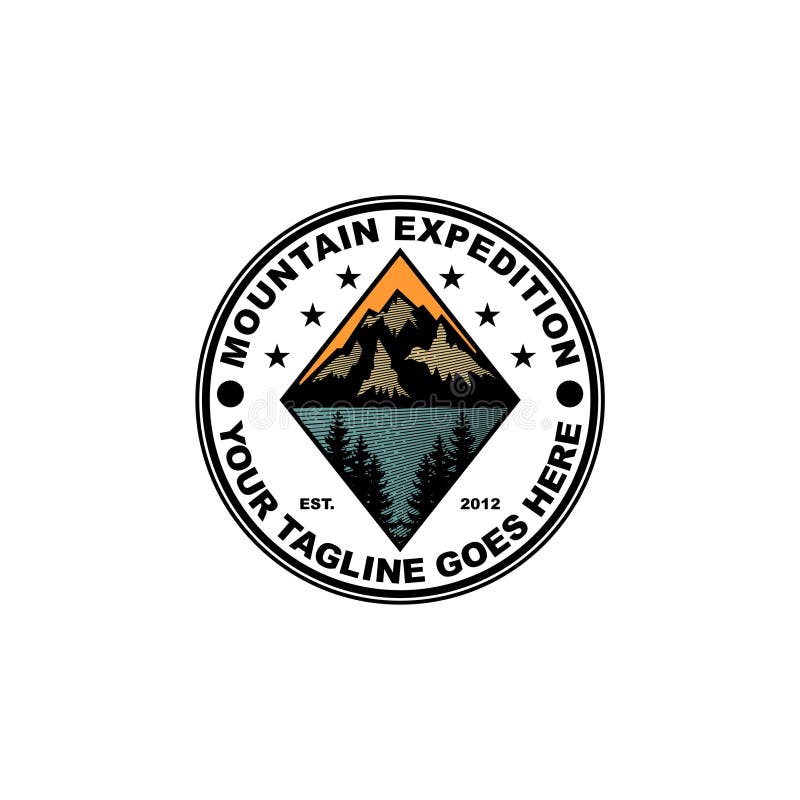 Mountain Expedition Badge Logo Design Stock Vector - Illustration of ...