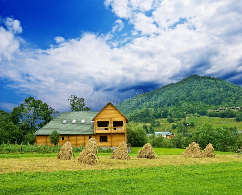 Mountain farm stock image. Image of clouds, field, country 10221465