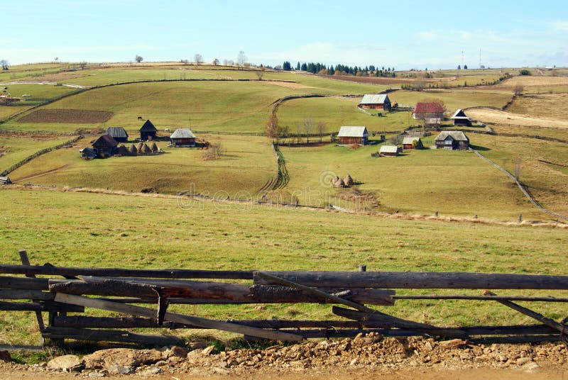 Beautiful landscape with mountain farms in transylvania. Mountain milk stock images, royalty-free photos and pictures