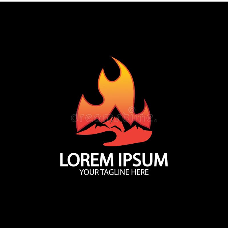 Mountain Fire Logo Vector Mountain Vector Fire Vector Simple