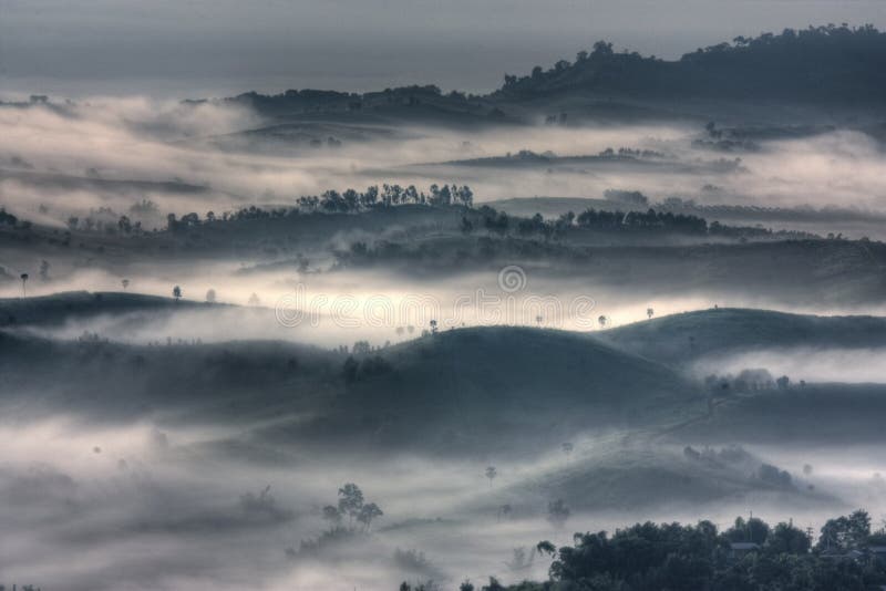 Mountain and fog