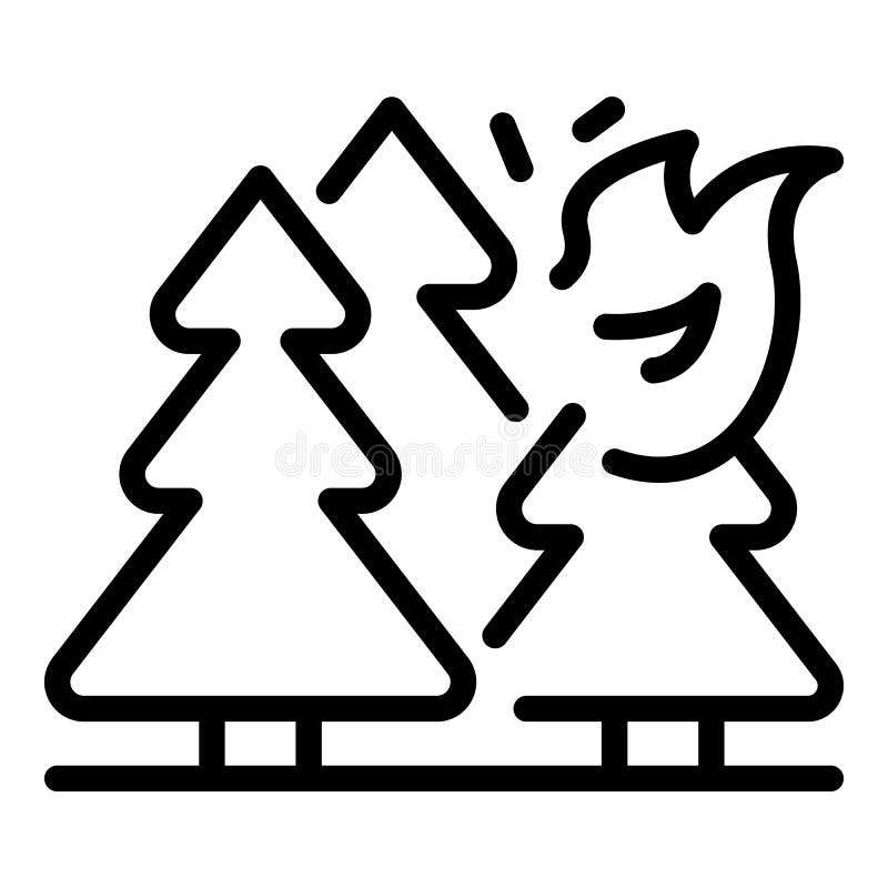 Mountain Forest Wildfire Icon, Outline Style Stock Vector ...